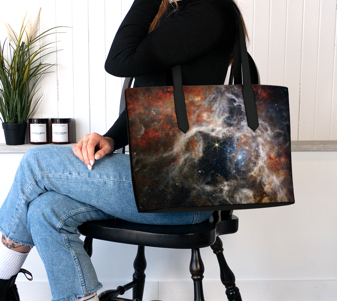 Tarantula Nebula JWST Astrophotography Vegan Leather Bag