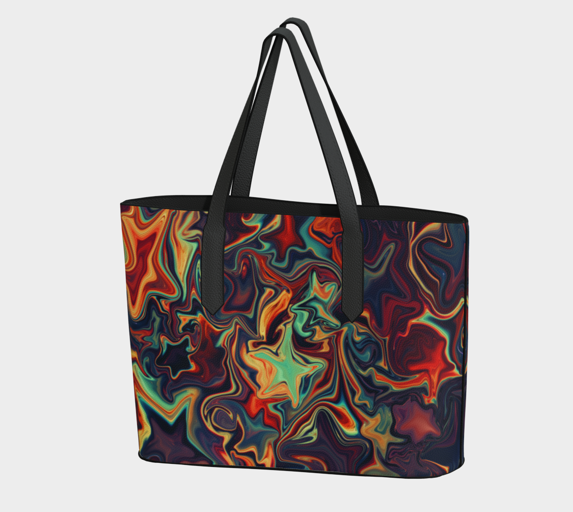 Cosmic Fluidity Vegan Leather Tote Bag